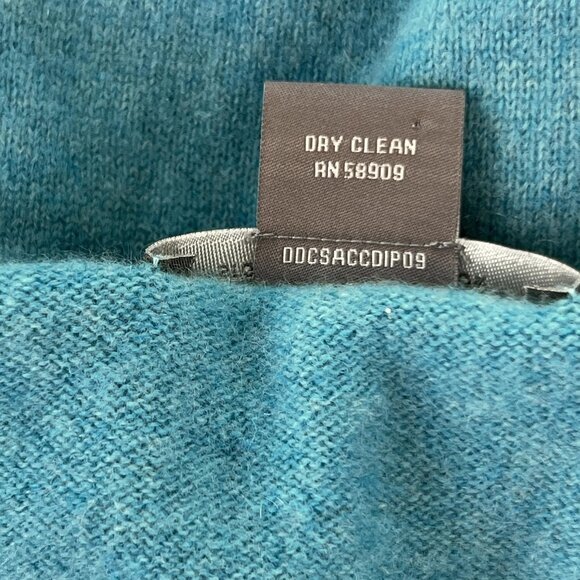 Arthur Guinness Mens XL Teal Sweater Blue 100% Cashmere Pullover V Neck Knit - Picture 6 of 9